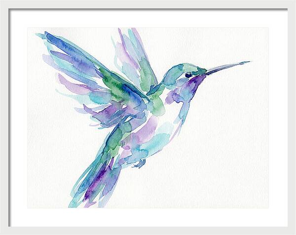 Hummingbird In Watercolor Flight