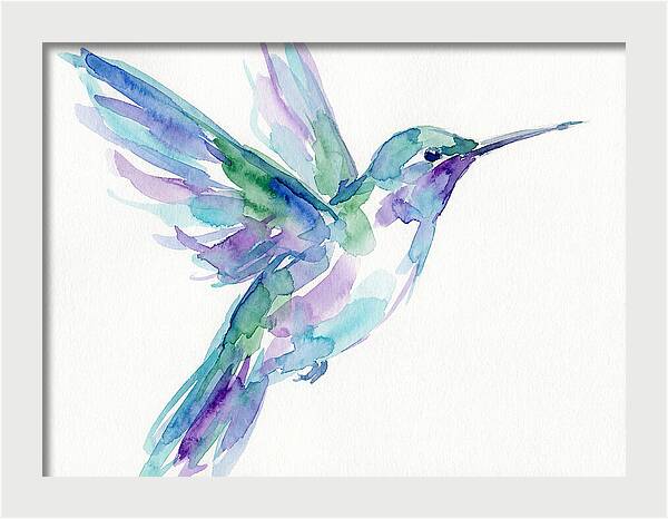 Hummingbird In Watercolor Flight