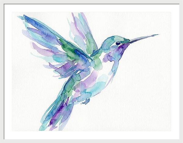 Hummingbird In Watercolor Flight