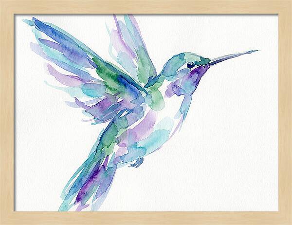Hummingbird In Watercolor Flight