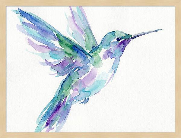 Hummingbird In Watercolor Flight