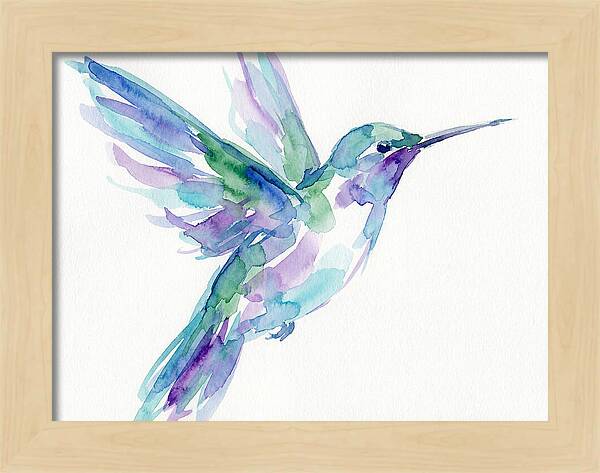 Hummingbird In Watercolor Flight