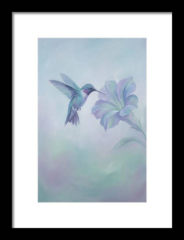 Hummingbird Near Blooming Flower
