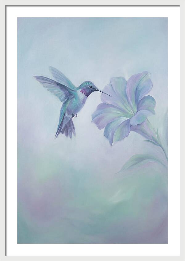 Hummingbird Near Blooming Flower
