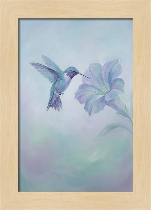 Hummingbird Near Blooming Flower