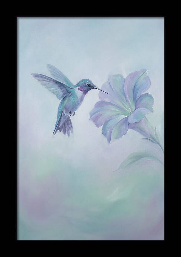Hummingbird Near Blooming Flower