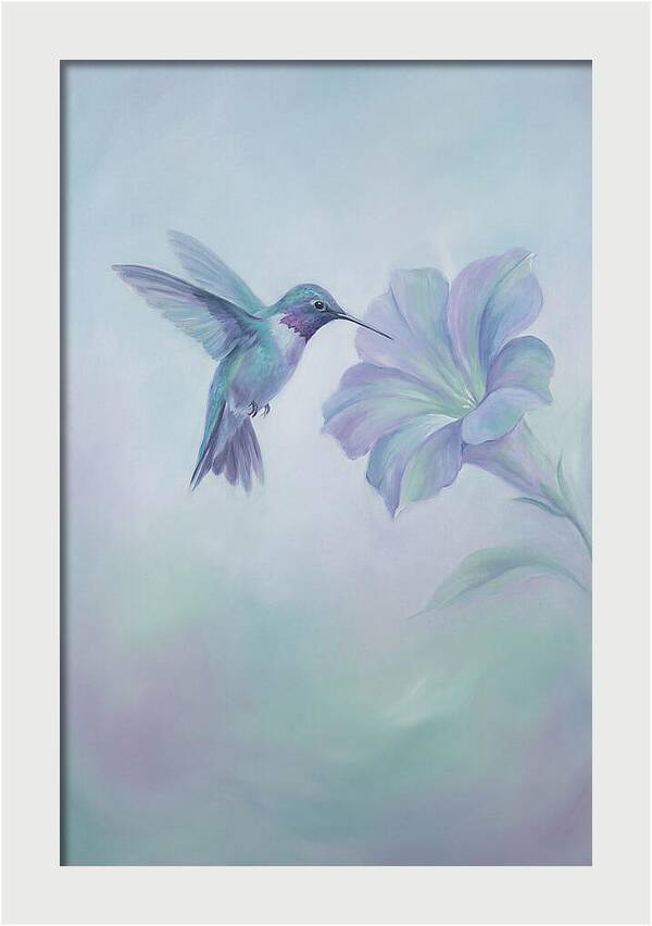 Hummingbird Near Blooming Flower