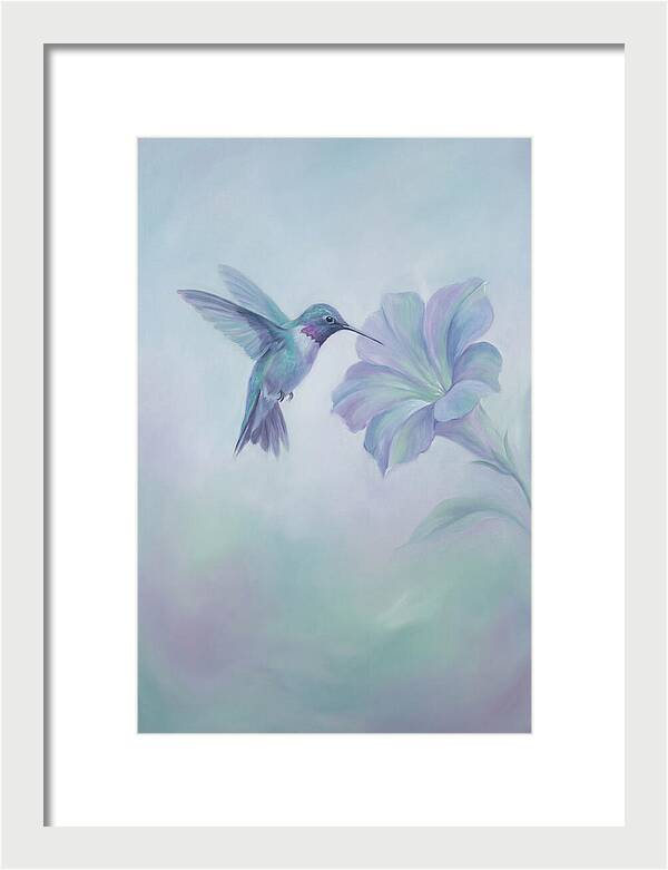 Hummingbird Near Blooming Flower
