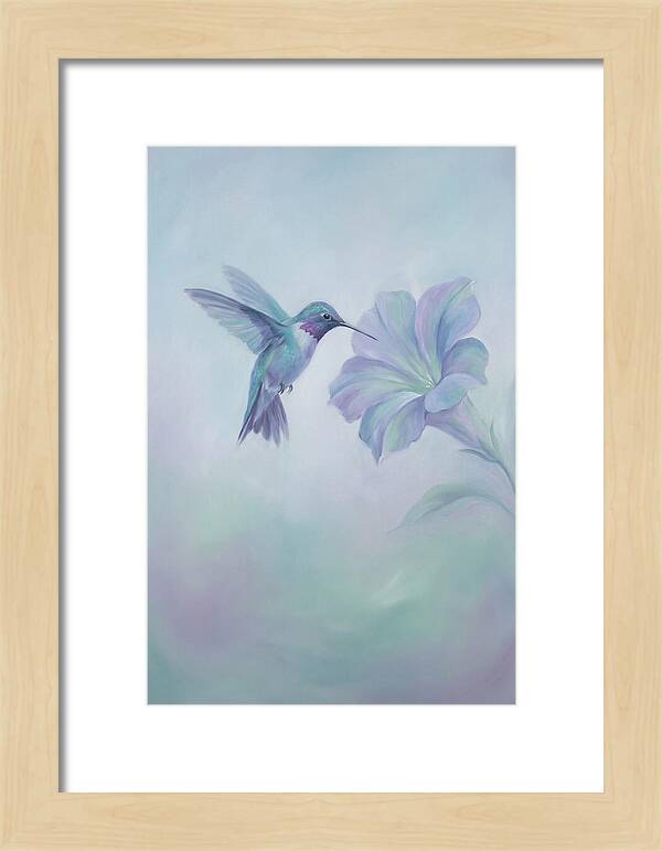 Hummingbird Near Blooming Flower