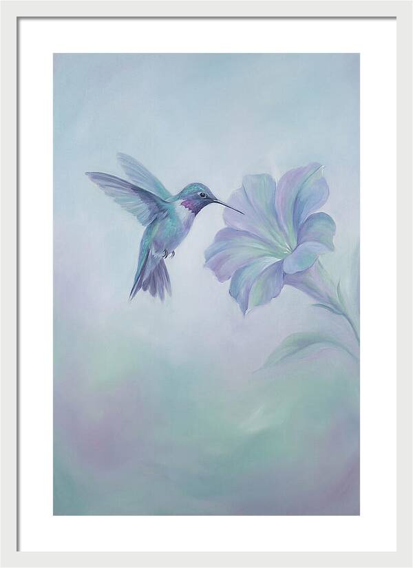 Hummingbird Near Blooming Flower