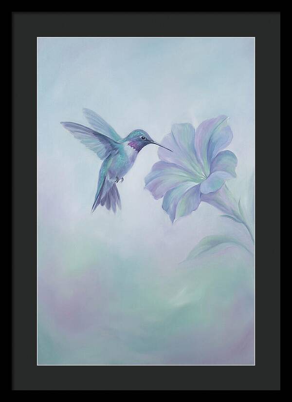 Hummingbird Near Blooming Flower