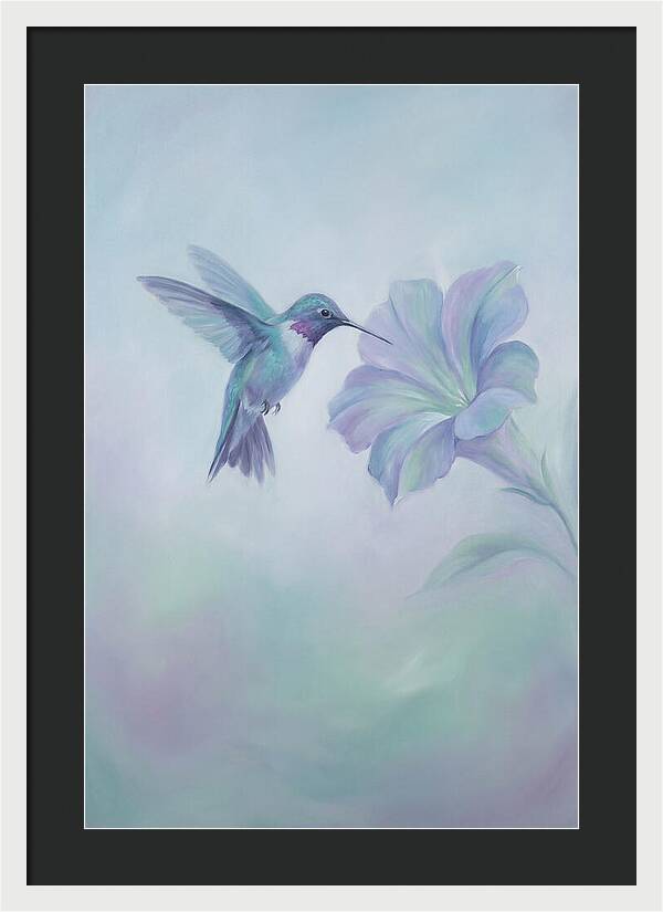 Hummingbird Near Blooming Flower