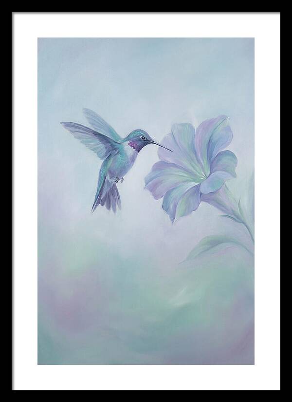 Hummingbird Near Blooming Flower
