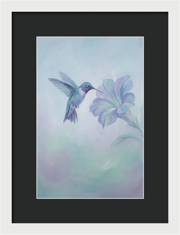 Hummingbird Near Blooming Flower