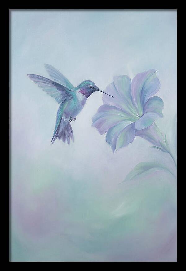 Hummingbird Near Blooming Flower