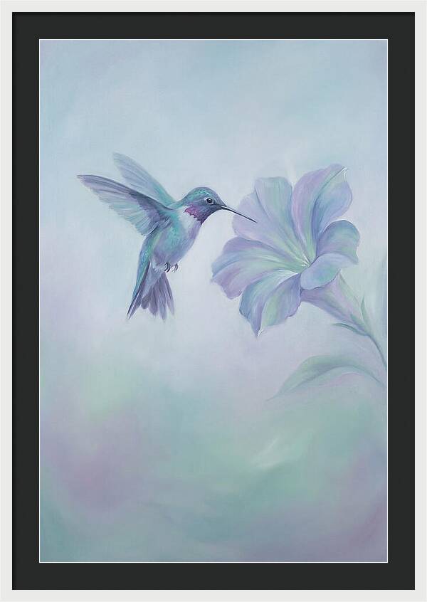 Hummingbird Near Blooming Flower