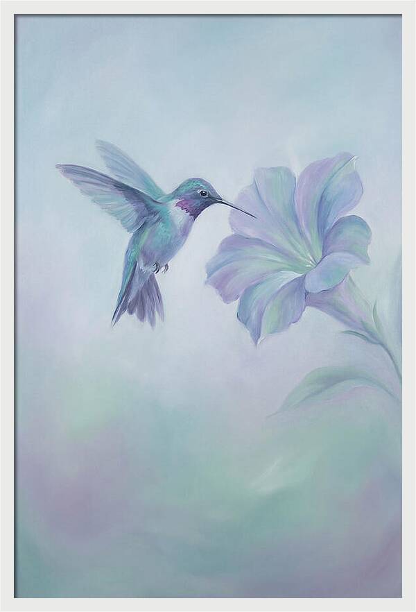 Hummingbird Near Blooming Flower