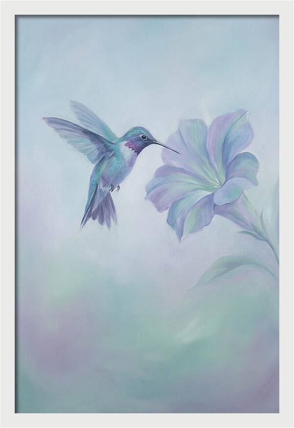 Hummingbird Near Blooming Flower