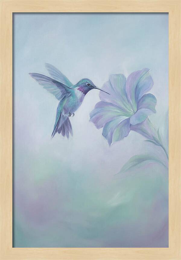 Hummingbird Near Blooming Flower