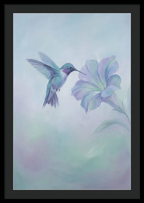 Hummingbird Near Blooming Flower