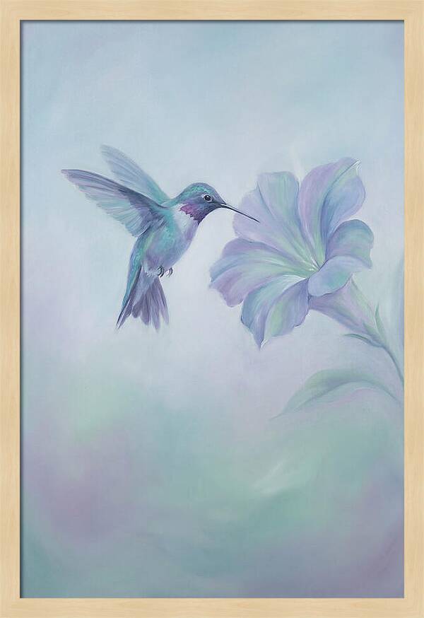 Hummingbird Near Blooming Flower