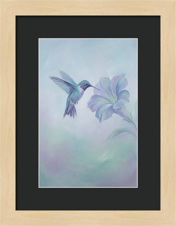 Hummingbird Near Blooming Flower