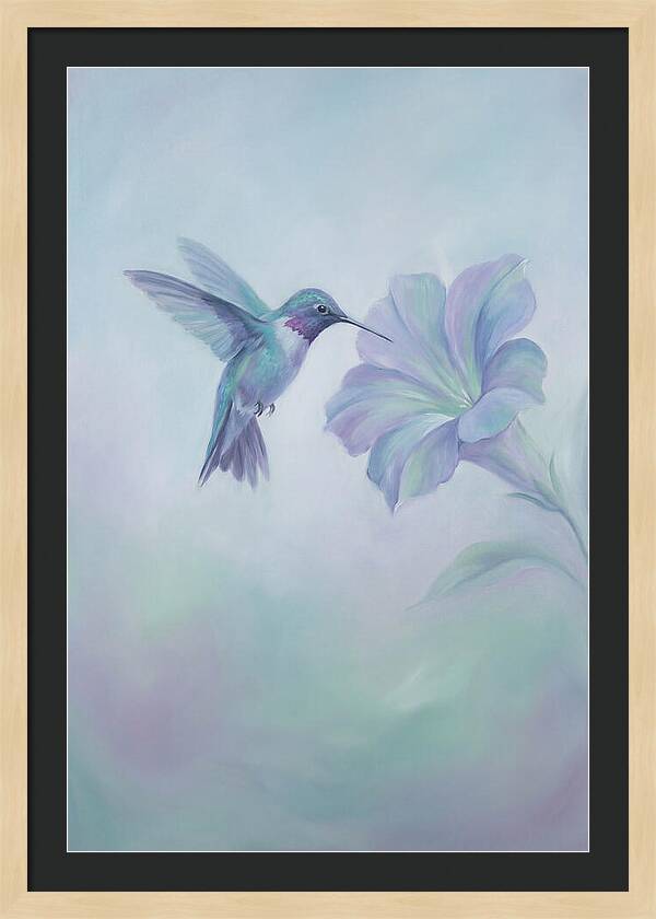 Hummingbird Near Blooming Flower