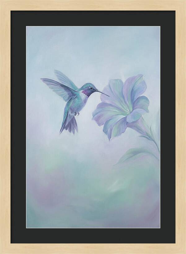 Hummingbird Near Blooming Flower
