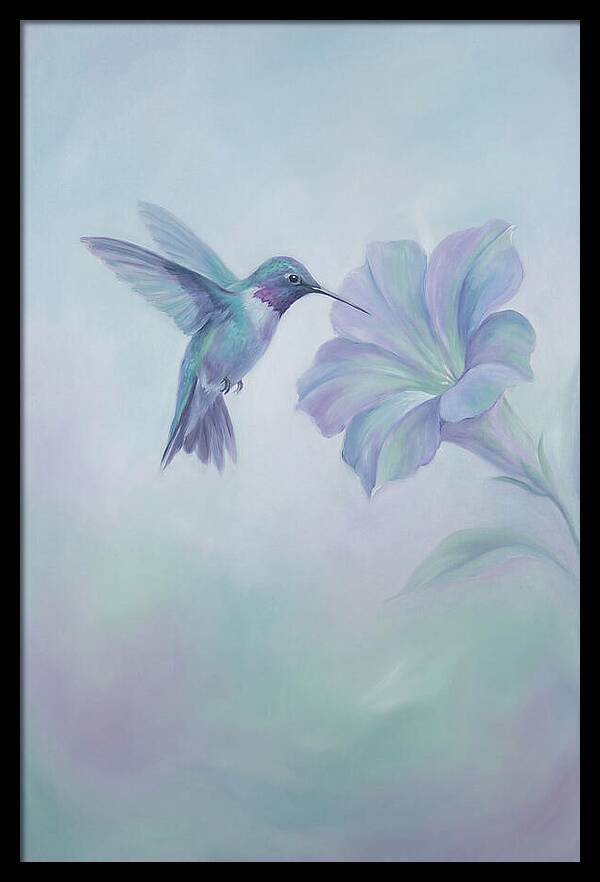 Hummingbird Near Blooming Flower