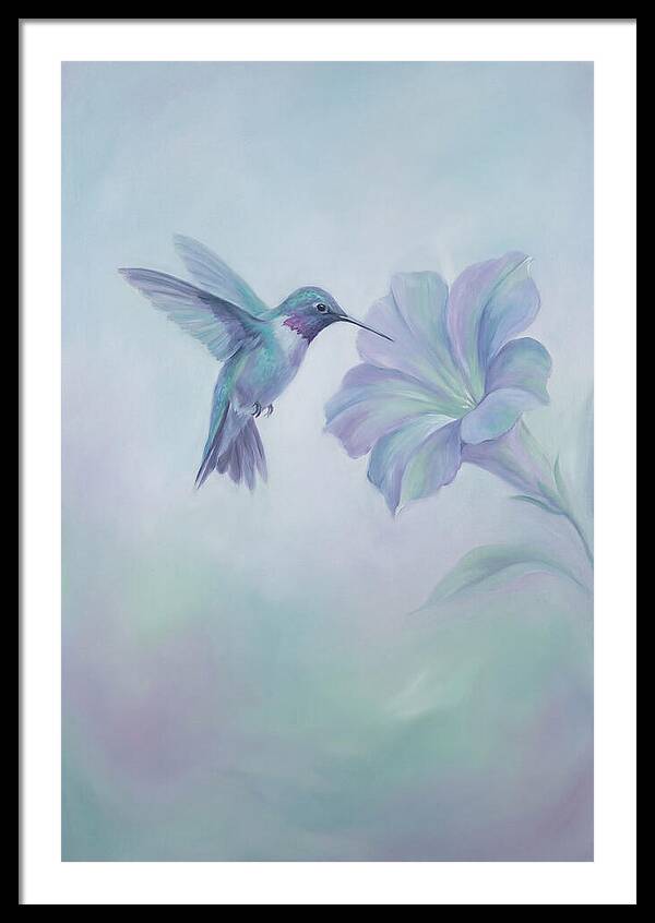 Hummingbird Near Blooming Flower