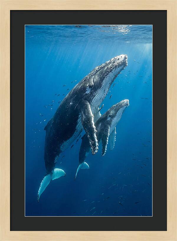 Humpback Whale And Calf Embrace