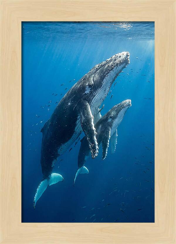 Humpback Whale And Calf Embrace