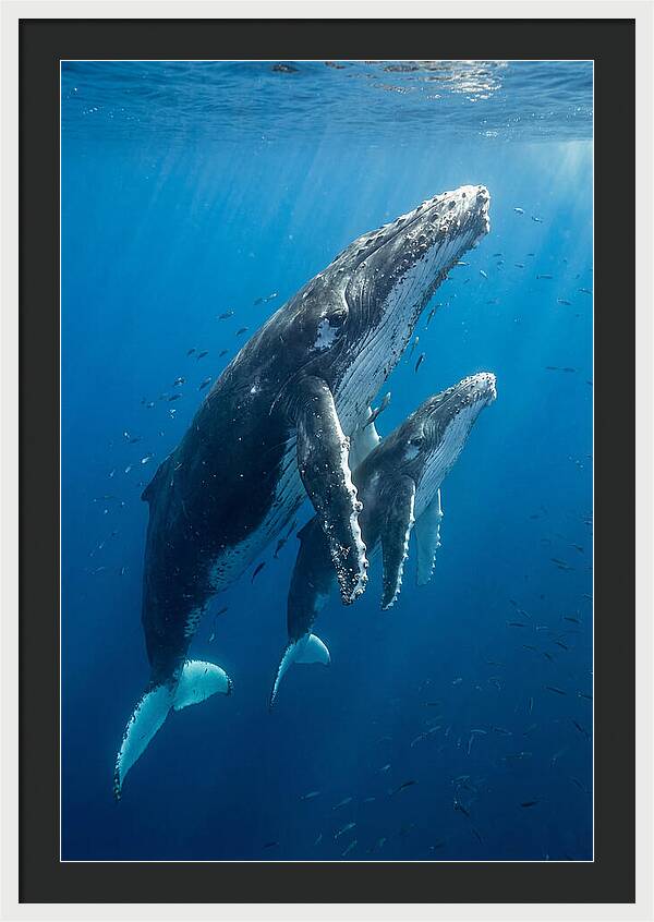 Humpback Whale And Calf Embrace