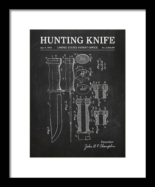 Hunting Knife Chalkboard Patent Us2350494a