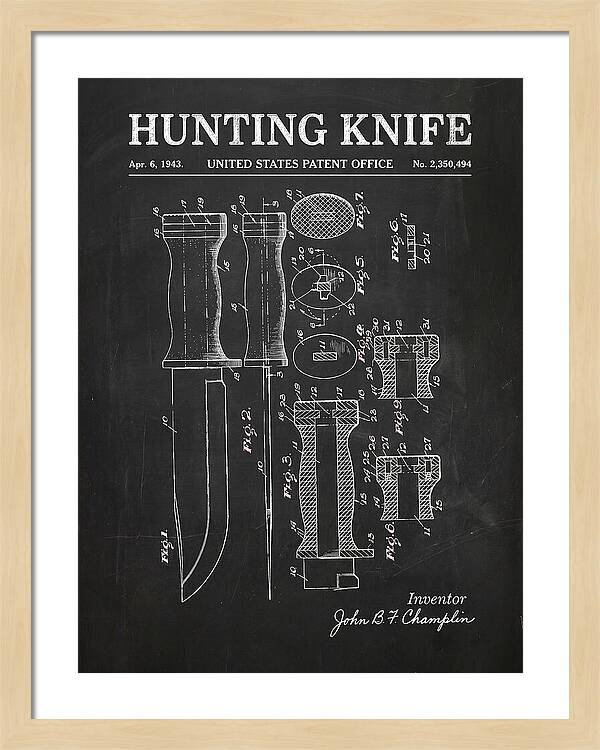 Hunting Knife Chalkboard Patent Us2350494a