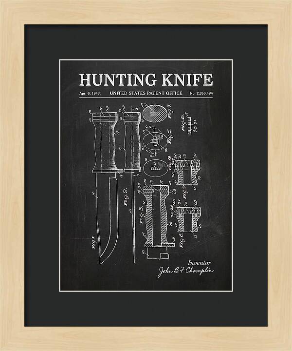 Hunting Knife Chalkboard Patent Us2350494a