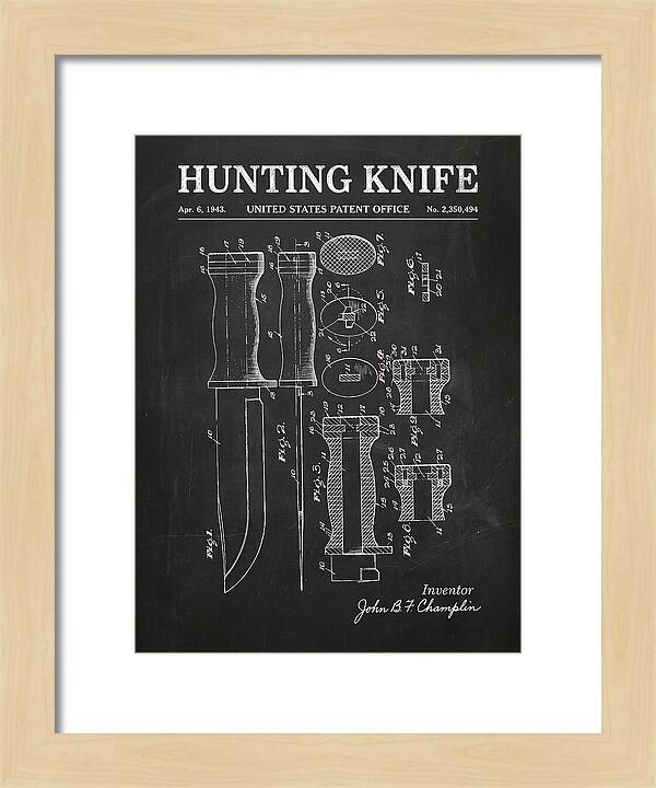 Hunting Knife Chalkboard Patent Us2350494a