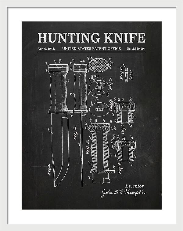 Hunting Knife Chalkboard Patent Us2350494a