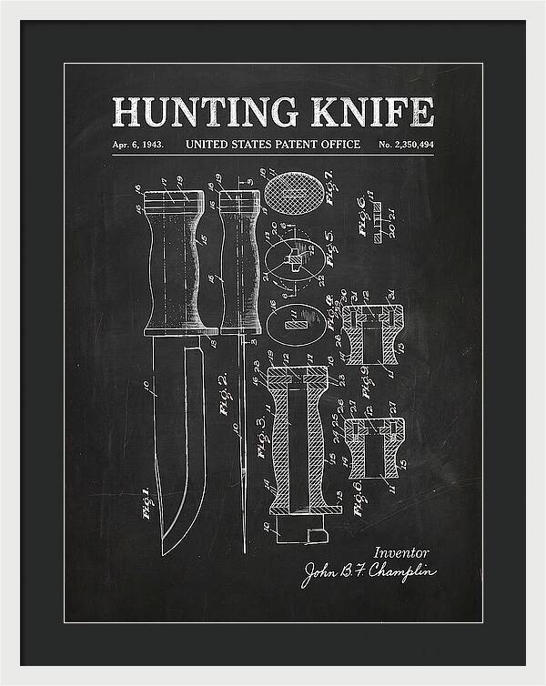 Hunting Knife Chalkboard Patent Us2350494a
