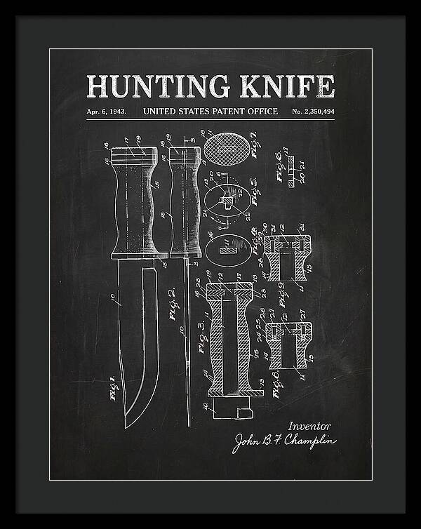 Hunting Knife Chalkboard Patent Us2350494a