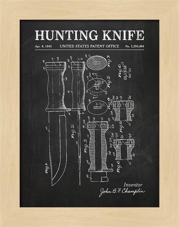 Hunting Knife Chalkboard Patent Us2350494a