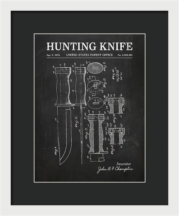 Hunting Knife Chalkboard Patent Us2350494a