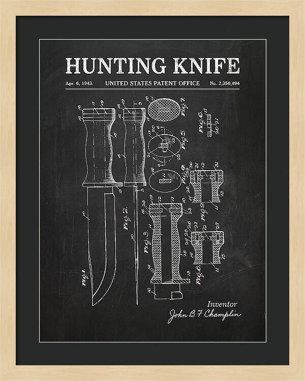 Hunting Knife Chalkboard Patent Us2350494a
