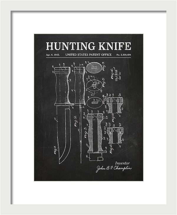 Hunting Knife Chalkboard Patent Us2350494a