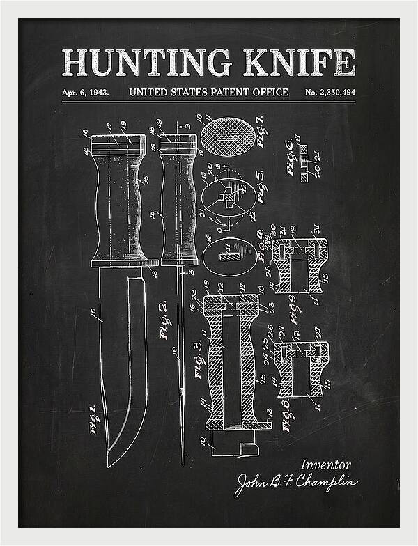 Hunting Knife Chalkboard Patent Us2350494a