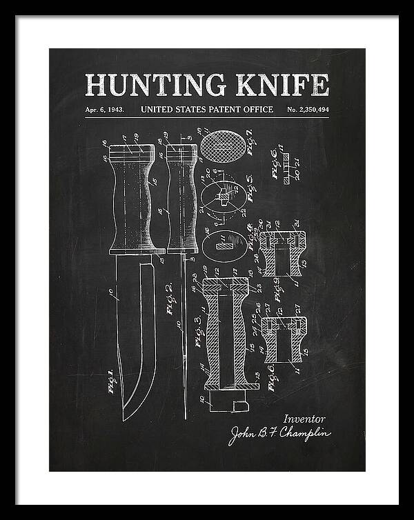 Hunting Knife Chalkboard Patent Us2350494a