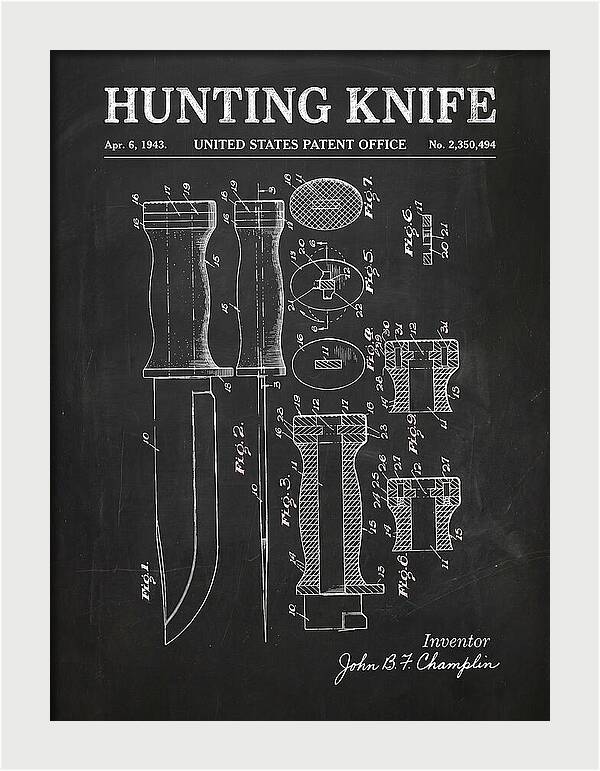 Hunting Knife Chalkboard Patent Us2350494a