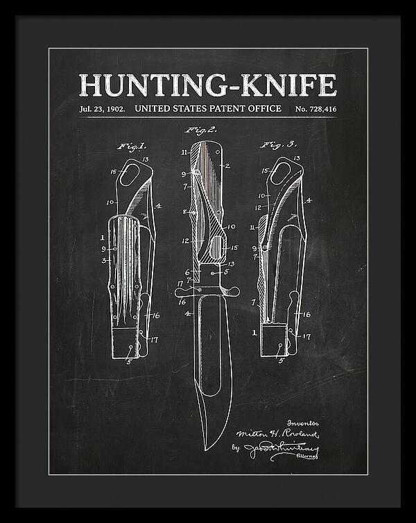 Hunting Knife Chalkboard Patent Us728416a
