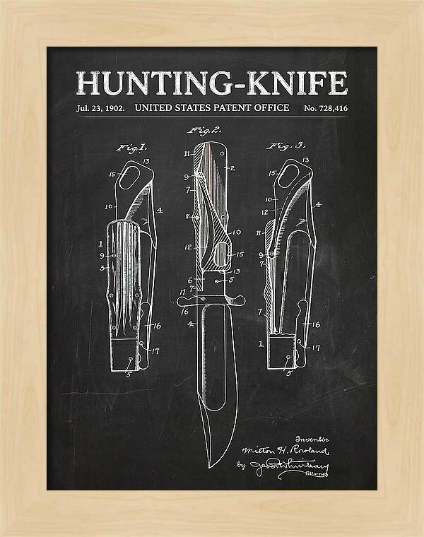 Hunting Knife Chalkboard Patent Us728416a