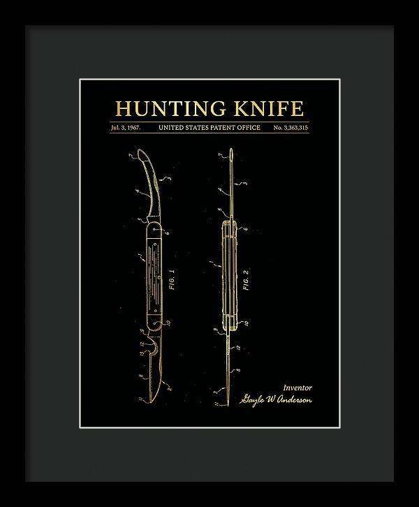 Hunting Knife Gold Patent Us3363315a